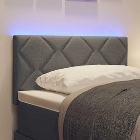 vidaXL LED κεφαλάρι Γκρι 80 cm ύφασμα