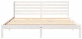vidaXL Σκελετός Κρεβατιού Λευκό 200 x 200 cm Μασίφ ξύλο πεύκου