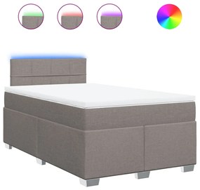 vidaXL Κρεβάτι Boxspring με Στρώμα Taupe 120x190 εκ. Υφασμάτινο