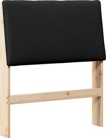 vidaXL Ταπετσαρισμένο κεφαλάρι Μαύρο 75 cm Στερεά ξυλεία πεύκου