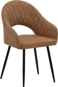 Πολυθρόνα Macie pakoworld ύφασμα καφέ antique-μαύρο 58x50x85εκ