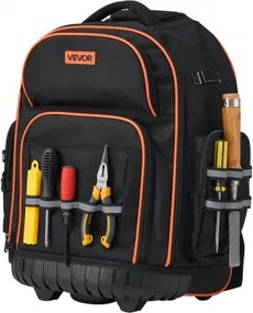 VEVOR Rolling Tool Backpack 45 Pockets Heavy Duty Roller Tool Bag on Wheels