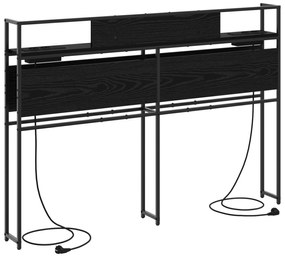 vidaXL Κεφαλάρι Αποθήκης Μαύρη δρυς 135 cm Επεξεργασμένο ξύλο
