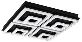 Φωτιστικό Οροφής-Πλαφονιέρα Led Fradelo1 99328 3000K 520X520 Black-Clear Eglo Κρύσταλλο,Μέταλλο