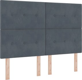 vidaXL Κεφαλάρι Σκούρο Γκρι 144 cm Βελούδο