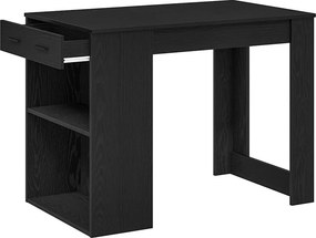 vidaXL Γραφείο με Συρτάρι και Ράφι Μαύρη Δρυ 102x62x77,5 cm