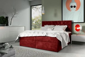 Επενδυμένο κρεβάτι Box 7-Kokkino-140 x 200