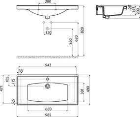 Creavit Superior TF200 - Νιπτήρας Επίπλου / Κρεμαστός 98.5x49