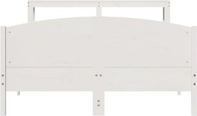 vidaXL Σκελετός Κρεβ. Χωρίς Στρώμα Λευκό 140x190 εκ Μασίφ Πεύκο