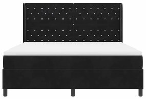 vidaXL Κρεβάτι με ελατήρια με κεφαλάρι Μαύρο 180 x 200 cm Βελούδο