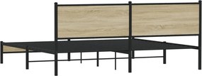vidaXL Σκελετός Κρεβ. Χωρίς Στρώμα Sonoma Δρυς 200x200 εκ. Μεταλλικό