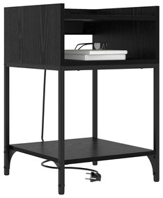 vidaXL Κομοδίνο 2 pcs Μαύρη δρυς 40 x 40 x 61 εκ Επεξεργασμένο ξύλο