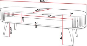 Έπιπλο τηλεόρασης Roenni GD-Leuko - 140.00Χ40.00Χ44.00cm