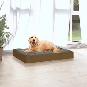 vidaXL Κρεβάτι Σκύλου Μελί 71,5 x 54 x 9 εκ. από Μασίφ Ξύλο Πεύκου