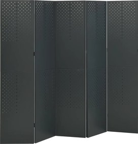 vidaXL Διαχωριστικά Δωματίου 2 τεμ 5 Πάνελ Ανθρακί 200x180εκ.  Ατσάλι