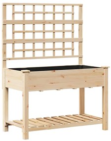 vidaXL Γλάστρα Κήπου Μπεζ 115 x 60.5 x 153 εκ. Στερεό ξύλο έλατου