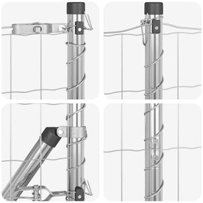 vidaXL Τεντώτο με στήριγμα Ασημί 1,6 x 10 m Ατσάλι