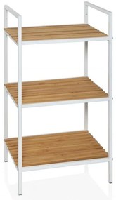 Ραφιέρα Μπάνιου LBTAH-BA69090 39x33x70cm Natural-White Andrea House Metal,Bamboo