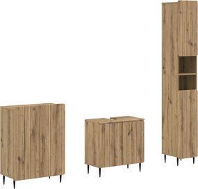 vidaXL Σετ ντουλαπιών μπάνιου 3 τεμαχίων ZWOLLE Artisan Δρυς