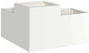 vidaXL Γλάστρα Κήπου Λευκό 80 x 80 x 48 εκ. Ατσάλι