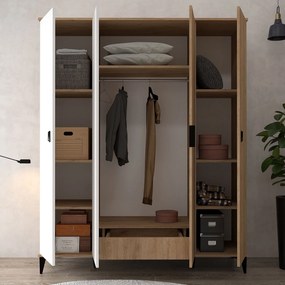 Ντουλάπα Sapphire Δρυς / Λευκό GRODRA 164x52x12