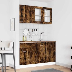 vidaXL μονάδα κουζίνας Lyon 4 pcs Καπνισμένο Ξύλο Δρυός