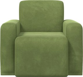 vidaXL Πολυθρόνα Ανοιχτό Πράσινο Βελούδο