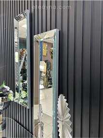 Stewehome Σετ 2 Ασημί Πλαϊνοί Καθρέφτες Τοίχου 25x90x90 cm