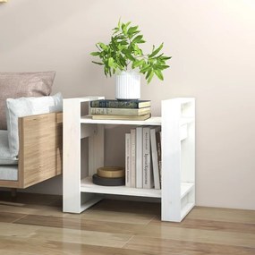 vidaXL Βιβλιοθήκη/Διαχωριστικό Χώρου Λευκό 60x35x57 εκ. Μασίφ Πεύκο