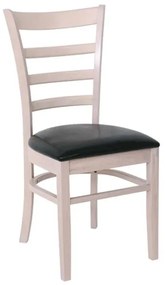 Ε7052 NATURALE Καρέκλα White Wash, Pu Μαύρο  42x50x91cm White Wash/Μαύρο,  Ξύλο/PVC - PU, , 2 Τεμάχια