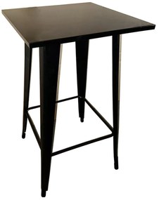 Τραπέζι Bar ArteLibre Βιομηχανικού Τύπου Vintage ARTEKTO Μαύρο Μέταλλο/Ξύλο 60x60x103cm