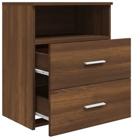 vidaXL Κομοδίνα 2 τεμ. Καφέ Δρυς 50 x 32 x 60 εκ.