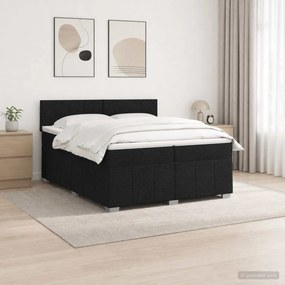 vidaXL Κρεβάτι box spring με στρώμα Μαύρο 200 x 200 cm Ύφασμα