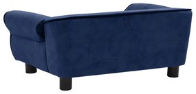 vidaXL Καναπές - Κρεβάτι Σκύλου Μπλε 72 x 45 x 30 εκ. Βελουτέ