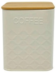 Βάζο Καφέ Με Bamboo Καπάκι Coffee 824670 10x10x13,5cm Beige-Natural Ankor Metal,Bamboo
