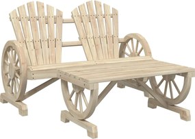 vidaXL Σαλόνι Κήπου Σετ 2 Τεμαχίων από Μασίφ Ξύλο Ελάτης