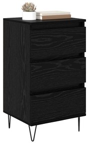 vidaXL Πλαϊνό γραφείο με συρτάρι Μαύρη Οξυά 40 x 35 x 70 εκ.