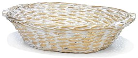 Καλάθι Οβάλ Λευκό/Χρυσό 50x40cm