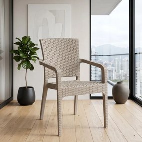 Πολυθρόνα πολυπροπυλενίου Clio Megapap recycled χρώμα cappuccino 57x55x86εκ.