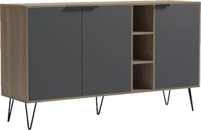 Μπουφές Balain pakoworld sonoma-ανθρακί 142x35.5x83εκ