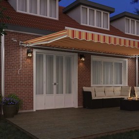 vidaXL Ύφασμα Ομπρέλας Κίτρινο και Πορτοκαλί 600 x 300 εκ Πολυεστέρας