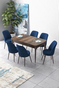 Extendable Dining Table &amp; Chairs Set (7 Pieces) Zen - Baroque, Navy Blue Baroque
Navy Blue