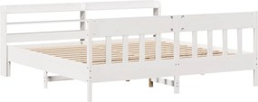 vidaXL Σκελετός Κρεβ. Χωρίς Στρώμα Λευκό 200x200 εκ Μασίφ Πεύκο