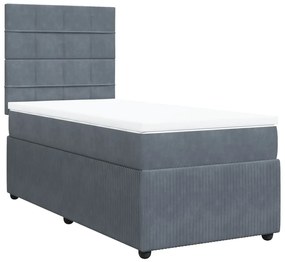 ΚΡΕΒΑΤΙ BOXSPRING ΜΕ ΣΤΡΩΜΑ ΣΚΟΥΡΟ ΓΚΡΙ 90X200 ΕΚ. ΒΕΛΟΥΔΙΝΟ 3294539