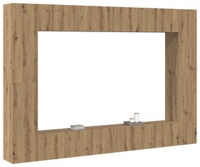 vidaXL Σετ επίπλου τηλεόρασης Επιτοίχιο 8 pcs artisan δρυς