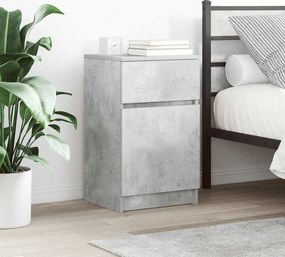 vidaXL Κομοδίνα 2 τεμ. Γκρι Σκυροδέμ. 39x35x65 εκ. από Επεξεργ. Ξύλο