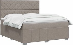 vidaXL Κρεβάτι box spring με στρώμα Taupe 140 x 200 cm Ύφασμα