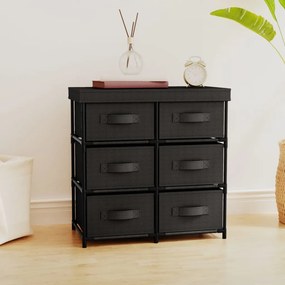 vidaXL Ντουλάπι με 6 Συρτάρια Μαύρο 55x29x55 εκ. Ατσάλι
