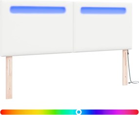 vidaXL LED κεφαλάρι Λευκό 144 cm Τεχνητό Δέρμα
