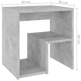 Κομοδίνο Γκρι Σκυροδέματος 40 x 30 x 40 εκ. από Επεξ. Ξύλο - Γκρι